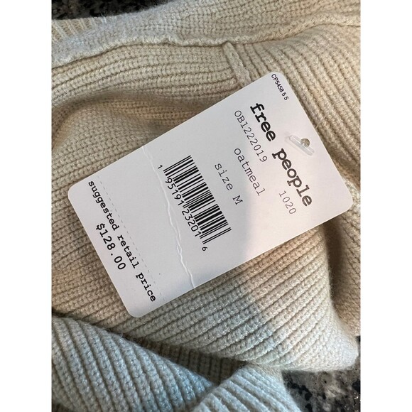 FREE PEOPLE Ivory Saffron Fitted Sweater SZ medium - Picture 6 of 6